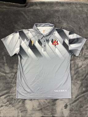 Valerius Royal Peak FC Grey Geometric Print Soccer Polo Jersey